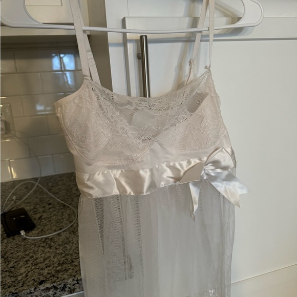 Vintage white lingerie slip mini dress - Picture 3 of 4